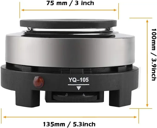 Miniatura 8 de Mini estufa, mini estufa eléctrica portátil de 500 W, calentador de hogar multifunción (enchufe de EE. UU. 110 V), adecuado para la sopa