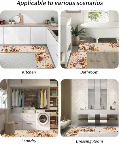 Miniatura 6 de Tapete de baño de gnomos de calabaza, antideslizante, de secado rápido y absorbente, tierra de diatomeas, fregadero, dormitorio, cocina, lavable