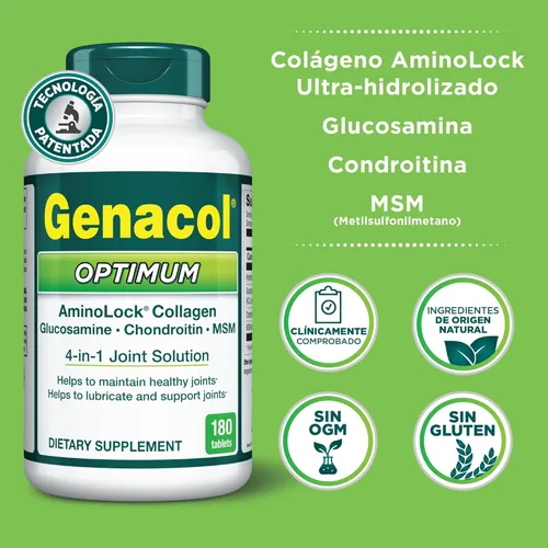 Miniatura 6 de Genacol Optimum – Glucosamina, condroitina, MSM y suplemento para articulaciones de colágeno ultrahidrolizado, fórmula completa para articulaciones