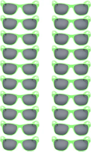 Miniatura 31 de 20 pares de lentes de sol a granel para adultos, retro de los años 70 y 90, gafas baratas para suministros de fiesta (negro)
