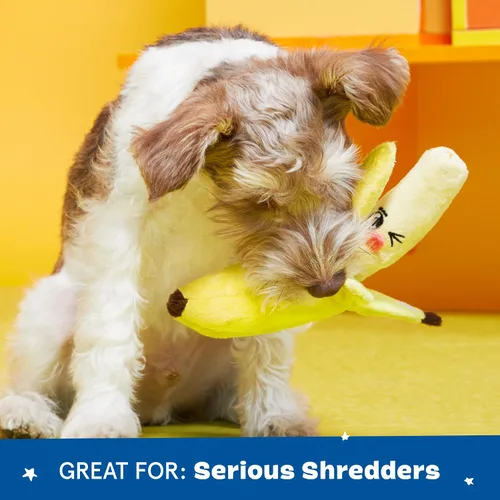 Miniatura 5 de Barkbox Juguete para Perros 2 en 1 Interactivo, Exterior de Felpa con Chirriador y Material Crujiente, Juguete para Perro Desgarrable con Pelota