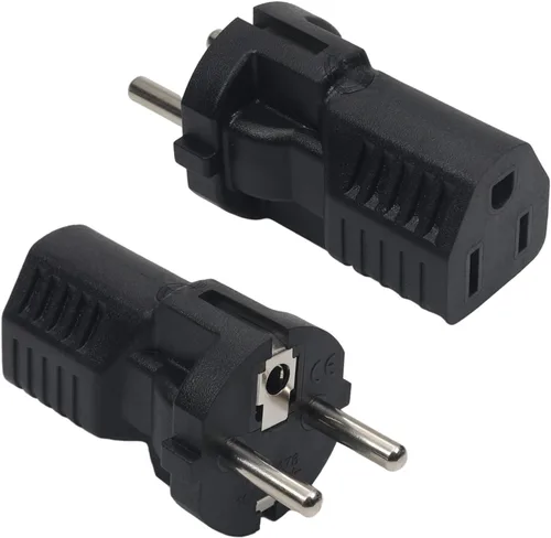 Miniatura 10 de Fielect C14 macho a hembra US NEMA 5-15R adaptador de enchufe convertidor C14 a NEMA 5-15R enchufe adaptador de corriente, 1 unids