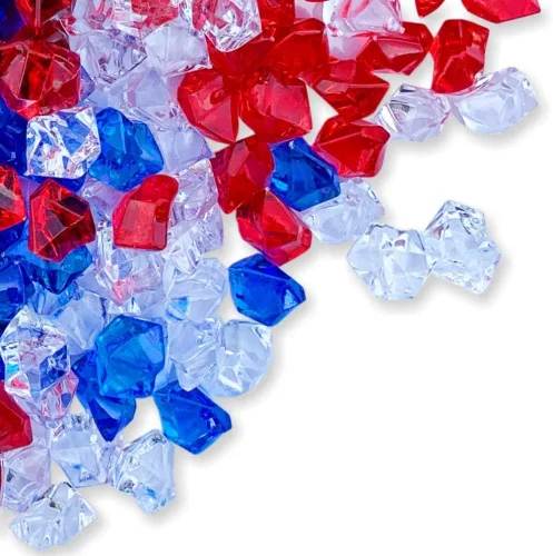 Miniatura 13 de PMLAND Rocas de hielo falsas transparentes – 550 piezas de gemas acrílicas grandes de color azul claro diamantes de plástico triturados, 3 libras