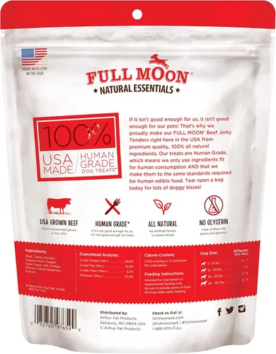 Miniatura 2 de Full Moon All Natural Essentials Carne Seca de Res Tierna de Pastoreo Libre Grado Humano 24 oz