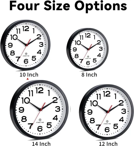 Miniatura 4 de Roymnie Atomic - Reloj de pared de 10 pulgadas, moderno, funciona con pilas, clásico, analógico, decorativo, para cocina, sala de estar, oficina