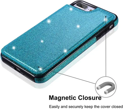 Miniatura 5 de Funda de piel tipo cartera para iPhone con (dos cierres magnéticos), (ranuras para tarjetas) función atril