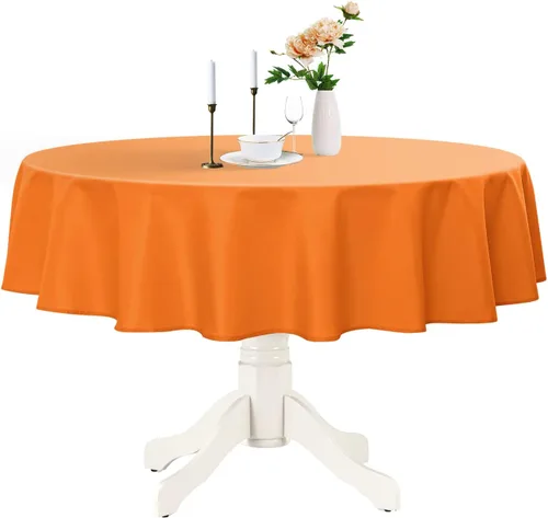 Miniatura 27 de Romanstile Mantel redondo impermeable, resistente a las manchas y sin arrugas, para cocina, comedor, fiesta, boda