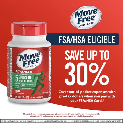 Miniatura 5 de Move Free Suplemento avanzado de glucosamina, condroitina y MSM para el apoyo de las articulaciones, apoya la movilidad, comodidad, fuerza