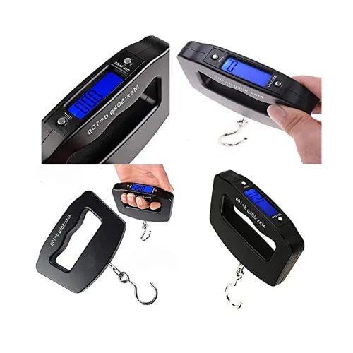 Miniatura 6 de Báscula de equipaje, mango grande, báscula electrónica de equipaje, transporte de alta precisión, 110 lbs50 kg, gancho gira 360, equipaje