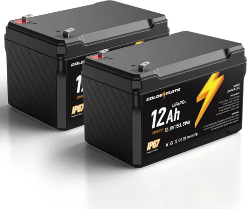 Miniatura 14 de GOLDENMATE Batería de ciclo profundo LiFePO4 de litio de 12 V 7 Ah, más de 5000 ciclos, batería de fosfato de hierro de litio impermeable IP67, BMS