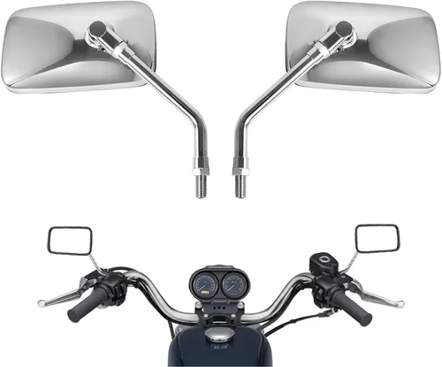Perno cromado de motocicleta universal para manillar retrovisor, espejos laterales para Harley Kawasaki Suzuki Aprilia Street Bike Cruiser Scooter