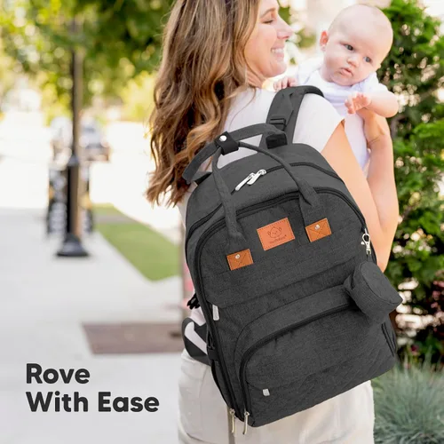 Miniatura 9 de Mochila para Pañales KeaBabies - Gran Mochila de Pañales con Cambiador, para Bebé Niño, Niña, Mochila de Viaje para Mamá y Papá, Impermeable