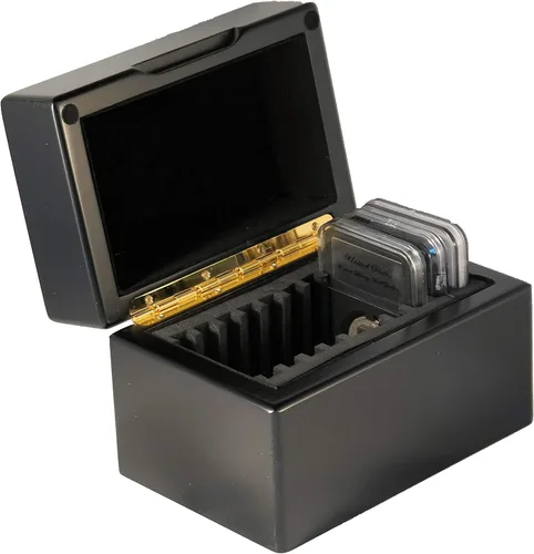 Miniatura 5 de Guardhouse Caja de almacenamiento/exhibición de diez monedas con acabado mate negro para titulares de monedas de estilo certificado o certificado
