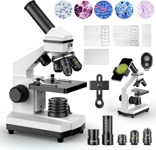PalliPartners Microscopio compuesto para adultos y estudiantes - Microscopio biológico de alta potencia 100X-2000X para estudiantes, laboratorio