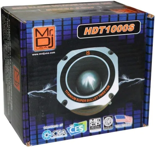 Miniatura 7 de 2 Mr. Dj HDT1000S - Tweeter de alta compresión de bala de titanio de 4 pulgadas y 500 W (cromado)
