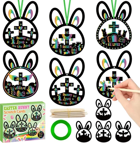 Miniatura 9 de CY2SIDE Tarjetas de rascar de gato negro de Halloween - Juego de 60 piezas de tarjetas de ornamento espeluznante de Halloween para niños, kit