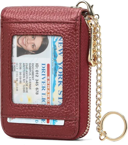 Miniatura 22 de SENDEFN Cartera de cuero para mujer, con bloqueo RFID, pequeñas carteras compactas, titular de la tarjeta de crédito con ventana de identificación