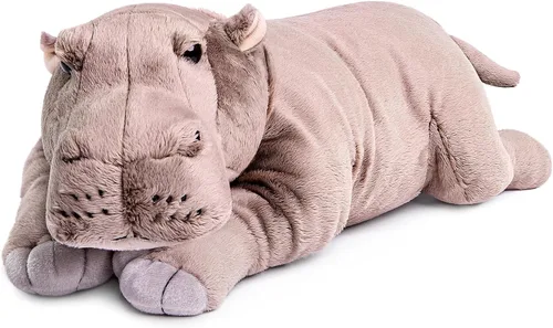 FRANKIEZHOU Hipopótamo realista de peluche, color gris, animal de peluche realista de hipopótamo, regalos de hipopótamo suave de simulación,