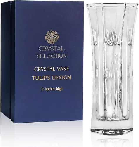 Miniatura 13 de CS - Jarrón de cristal de 12 pulgadas de alto, diseño de col, para flores y decoración. Bonita pieza brillante. Perfecto como regalo, adecuado