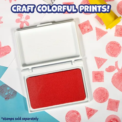 Miniatura 5 de READY 2 LEARN Almohadilla de sello lavable para niños, color rojo, almohadilla de tinta no tóxica para sellos, resistente a la decoloración
