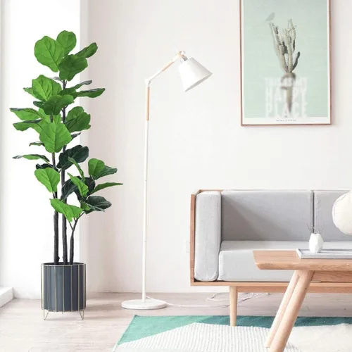 Miniatura 5 de Plantas falsas, árbol artificial, rama de árbol artificial nórdico, ficus lyrata, árbol de banano falso para el hogar, jardín, decoración de bonsái