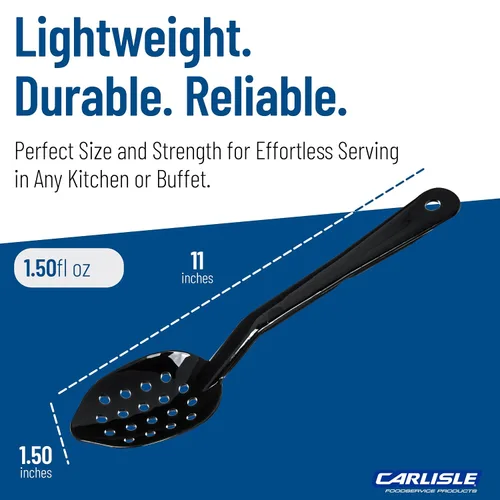 Miniatura 5 de Carlisle FoodService Cucharas para servir, utensilios de cocina perforada de policarbonato perforado de 11 pulgadas, resistente al calor de 212 °F
