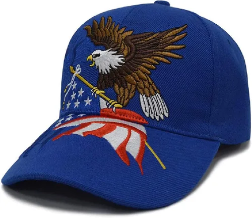 Miniatura 8 de FLYOUTH - Gorra de béisbol creativa con diseño de águila y bandera de Estados Unidos, gorra bordada con visera