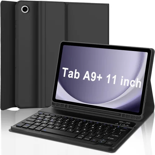 Miniatura 8 de Funda para Galaxy Tab A9 Plus con teclado 5G de 11 pulgadas 2023 (SM-X210/X216/X218), funda de teclado de tableta desmontable retroiluminada de 7