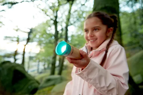 Miniatura 4 de Hape Linterna de mano con funda, hecha de bambú, diversión de la naturaleza, juguetes al aire libre