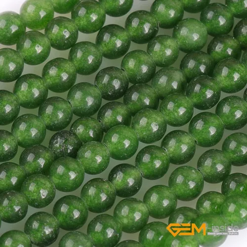 Miniatura 3 de GEM-Inside Cuentas sueltas de jade verde natural de 3 mm de Taiwán para fabricación de joyas DIY, cuentas pequeñas espaciadoras de 38 cm Jade verde