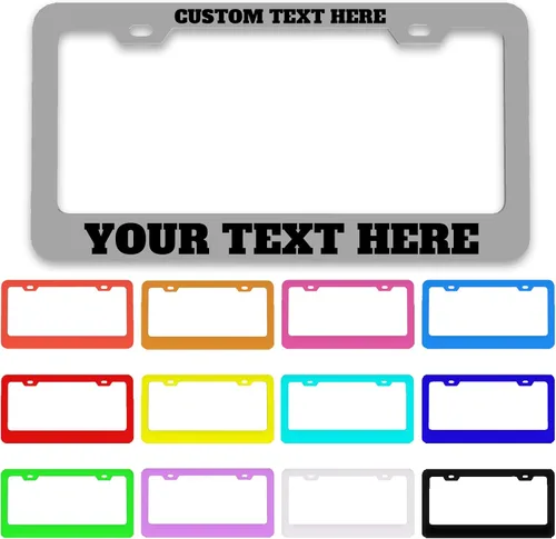 Miniatura 14 de Marco de matrícula personalizado – Etiqueta metálica de alta calidad para automóvil con tu texto, placas personalizadas de 12 x 6 pulgadas, marcos