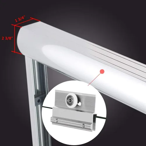 Miniatura 6 de ELEGANT 58.5-60 pulgadas de ancho x 57 3/8 pulgadas de alto, puertas corredizas de vidrio para bañera, puerta de ducha semi-sin marco con vidrio