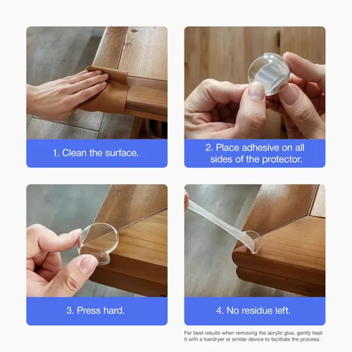 Miniatura 6 de Protector de esquinas para bebés, seguridad para bordes de muebles y topes, amortiguadores a prueba de bebés para cubrir bordes afilados de muebles