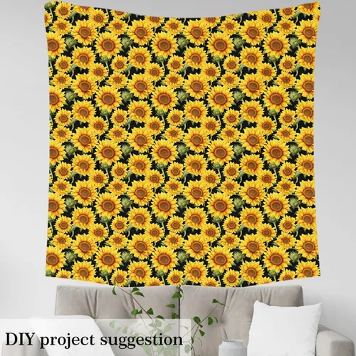 Miniatura 3 de Feelyou Tela de girasol por yarda con estampado floral decorativo suave tela de franela amarilla patrón de flores amarillas tapicería para sillas 1