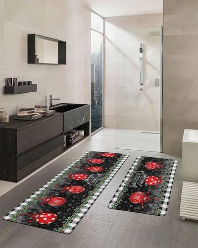 Miniatura 2 de Tapete de baño de bola de Navidad para bañera, antideslizante, de secado rápido y absorbente, tierra de diatomeas, fregadero de ducha, tapete