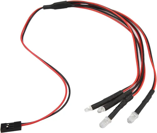Miniatura 5 de Kit de 4 luces LED Rock para Axial SCX24 1/24 RC Crawler Car Upgrade Parts, blanco y rojo luz trasera sistema de iluminación con control remoto