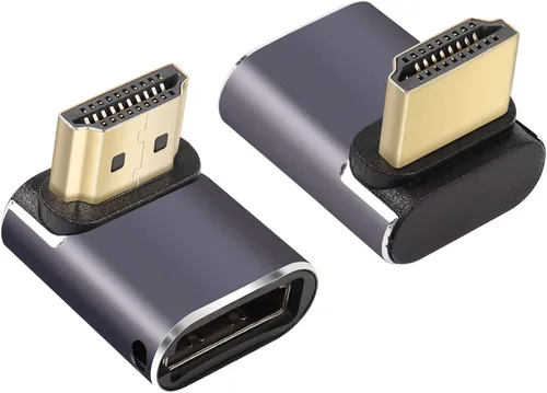 Miniatura 2 de Adaptador HDTV de 8K y 60Hz de 90 grados de ángulo descendente macho a hembra, conector HDTV 2.1UHD de 48 Gbps, extensor 3D, compatible con HDR, PC