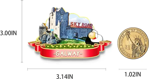Miniatura 3 de Imán de Irlanda Galway para nevera de madera 3D, monumentos de viaje, coleccionables, recuerdos, decoración hecha a mano, 2