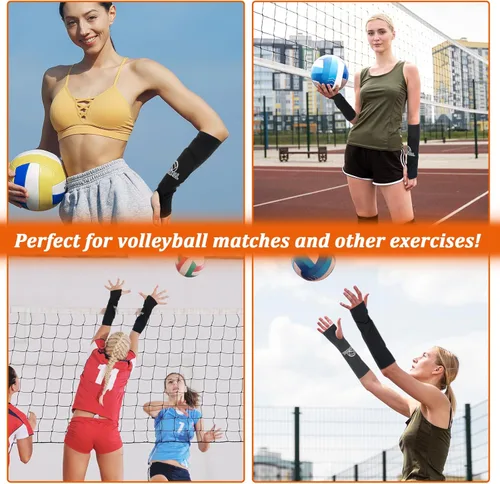 Miniatura 7 de Tucnoeu Almohadillas para brazos de voleibol con almohadillas protectoras y orificios para el pulgar, protector de muñeca