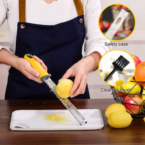 Miniatura 5 de Dulcicasa Rallador y rallador clásico – Zester de limón profesional de cocina para lima, queso, ajo, jengibre, chocolate, verduras, frutas
