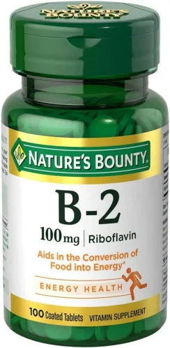 Miniatura 7 de Nature's Bounty Vitamina B, vitamina B-2 de 100 mg como suplemento de riboflavina, ayuda al metabolismo energético, 100 tabletas recubiertas