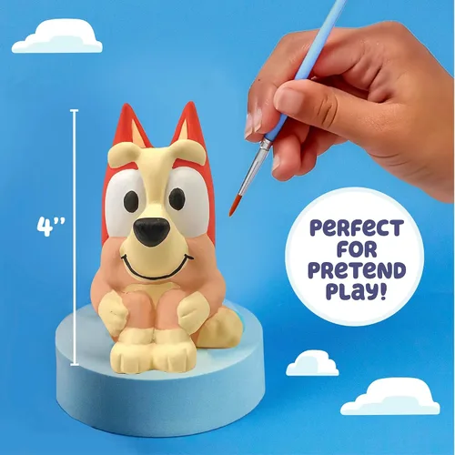 Miniatura 5 de Figurita de Bingo para Pintar Bluey, Figurita de Bingo de Cerámica para Pintar, Incluye 6 Pinturas Acrílicas, Pincel, Juguetes Bluey, Adornos