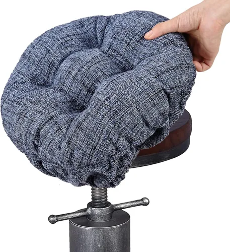 Miniatura 23 de SINOSSO Cojín para taburete de bar moderno de 12 pulgadas de diámetro, diseño entretejido de moda, antideslizante, de silicona, redondo, acolchado