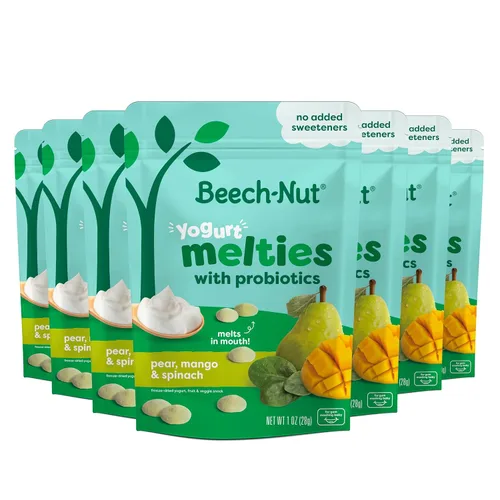 Miniatura 9 de Beech-Nut Probiotic Melties - Bocadillos derretidos para bebés y niños pequeños, yogur de manzana, zanahoria y mango, 1 onza (paquete de 7)
