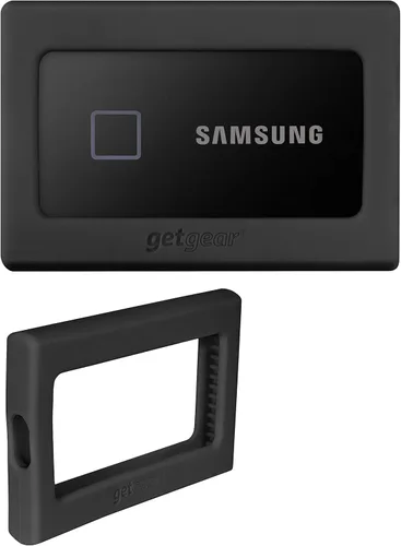 getgear Parachoques de silicona para Samsung T7, T7 Touch SSD portátil - 1TB, 2TB, 500GB, USB 3.2, fuerte absorción de golpes, antideslizante, negro
