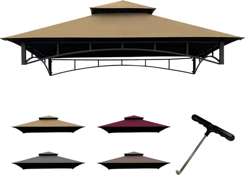 Miniatura 10 de Coastshade - Cubierta de repuesto para cenador de parrilla modelo #L-GG001PST-F, toldo de barbacoa de 8x5, solo para cenadores de parrilla (gris)