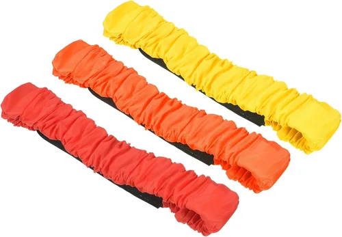 Miniatura 7 de PATIKIL Juego de bandas de carreras de 3 patas, paquete de 3 cintas elásticas para fiestas de cumpleaños al aire libre, juego de relevo de carnaval