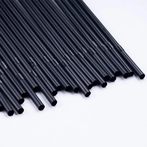 Miniatura 3 de 500 popotes flexibles de plástico desechables negros (0.23 pulgadas de diámetro y 7.7 pulgadas de largo)