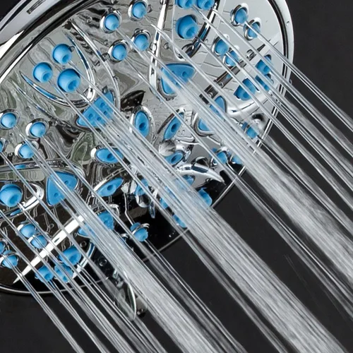 Miniatura 8 de AquaDance 5514 Antimicrobiano – Regadera de mano antiatasco de alta presión con 6 ajustes, protección Microban contra el crecimiento, para una