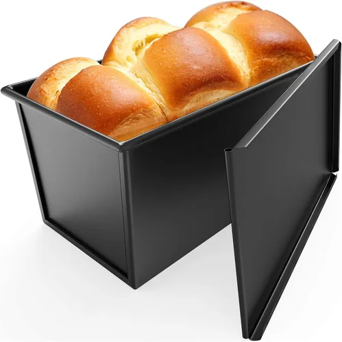 Miniatura 11 de CHEFMADE - Molde con tapa para pan, antiadherente, de acero de carbono, duradero, para hornear, para pastel de carne